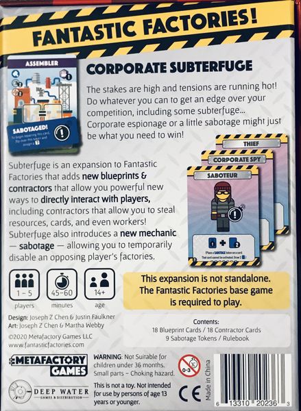 Fantastic Factories: Subterfuge Expansion